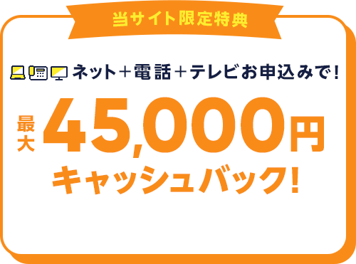 45,000円キャッシュバック！